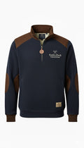 Navy and Suede Quarter Zip